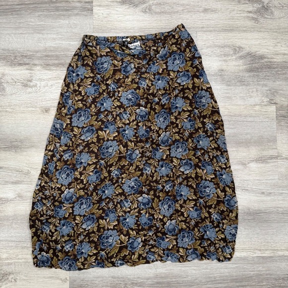 Jay Peters Dresses & Skirts - Jay Peters Floral Maxi Skirt Brown Roses Vintage Boho Cottagecore Womens Size M